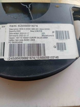 BAS81-GS08 40V-30MA SOD80 VISHAY DİYOT resmi