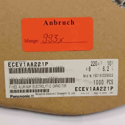 ECEV1AA221P 220MF 10V 8x6.2 PANASONIC SMD KONDANSATÖR resmi