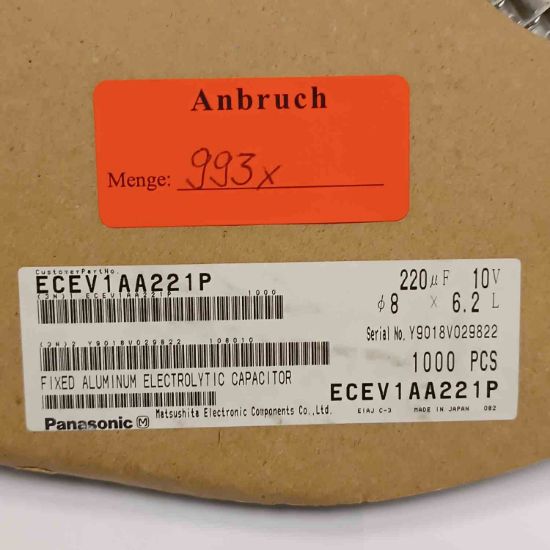ECEV1AA221P 220MF 10V 8x6.2 PANASONIC SMD KONDANSATÖR resmi