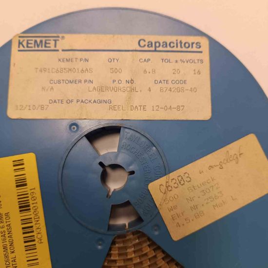 T491C685M016AS 6.8MF 16V C KEMET TANTAL KONDANSATÖR resmi
