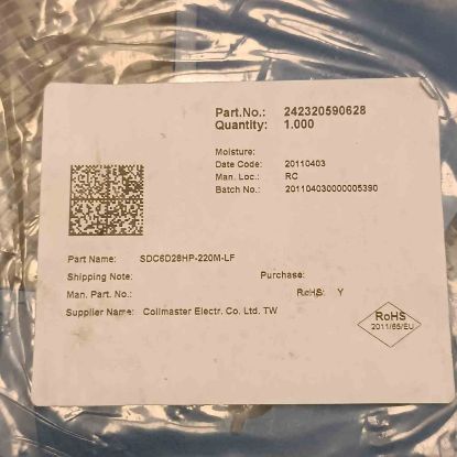 SDC6D28HP-220M-LF 22uH SMD BOBİN resmi
