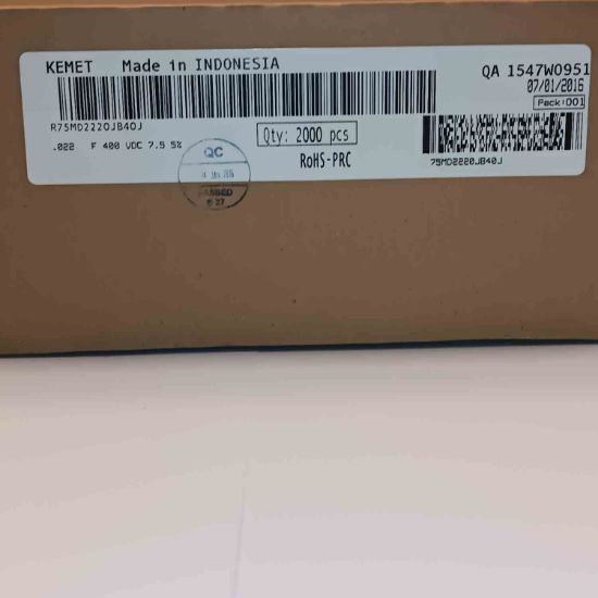 R75MD2220JB40J 22NF 400V 7.5 0.05 KEMET POLYESTER KONDANSATÖR resmi