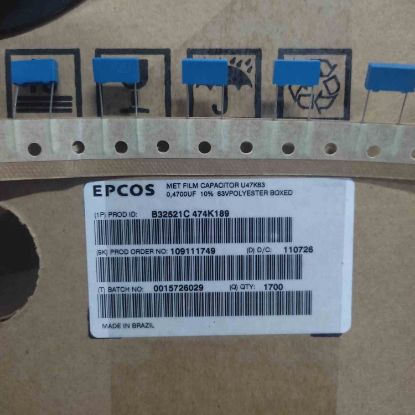 B32521C474K189 470NF 63V DAMLA EPCOS POLYESTER KONDANSATÖR resmi