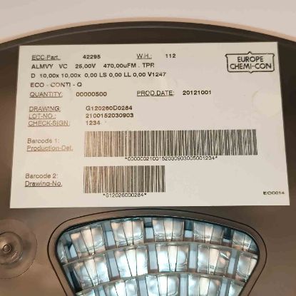 EMVY250ARA471MJ0S470MF25V 470MF 25V 10x10 NİPPON SMD KONDANSATÖR resmi