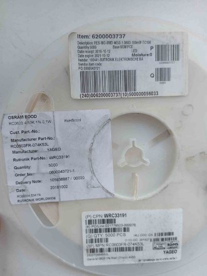 RC0603FR-074K53L 4.53K 603 YAGEO DİRENÇ resmi