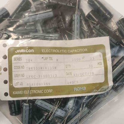 TKR222M1EI35M 2200MF 25V 12x35 JAMICON ELKO KONDANSATÖR resmi