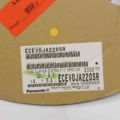 ECEV0JA220SR 22MF 6.3V 4x5.4 PANASONIC SMD KONDANSATÖR resmi
