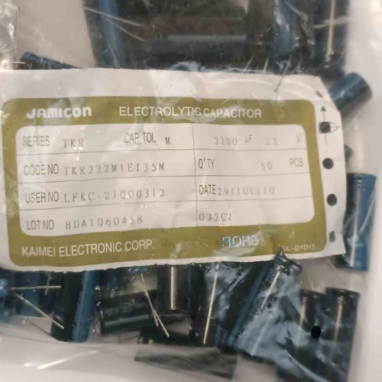 TBR222M1EI35M 2200MF 25V 12x35 JAMICON ELKO KONDANSATÖR resmi