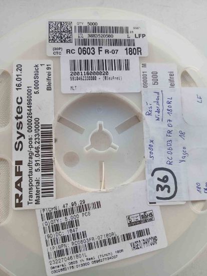 RC0603FR07180RL 180R 603 YAGEO DİRENÇ resmi