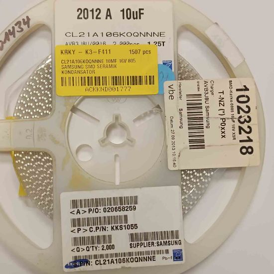 CL21A106KOQNNNE 10MF 16V 805 SAMSUNG SMD SERAMİK KONDANSATÖR resmi