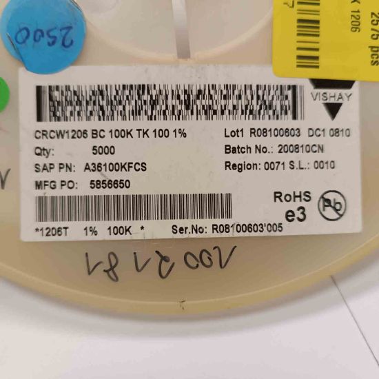 CRCW1206BC100KTK100 100K 1206 VISHAY SMD DİRENÇ resmi