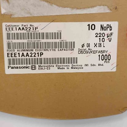 EEE1AA221P 220MF 10V 8x6 PANASONIC SMD KONDANSATÖR resmi
