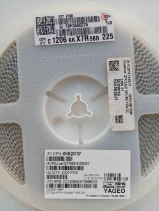C1206KKX7R9BB225 2.2MF 50V 1206 YAGEO SMD SERAMİK KONDANSATÖR resmi