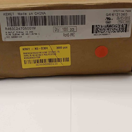 R463I24705001M 47NF 310VAC 15 20%|R.46 KEMET POLYESTER KONDANSATÖR resmi