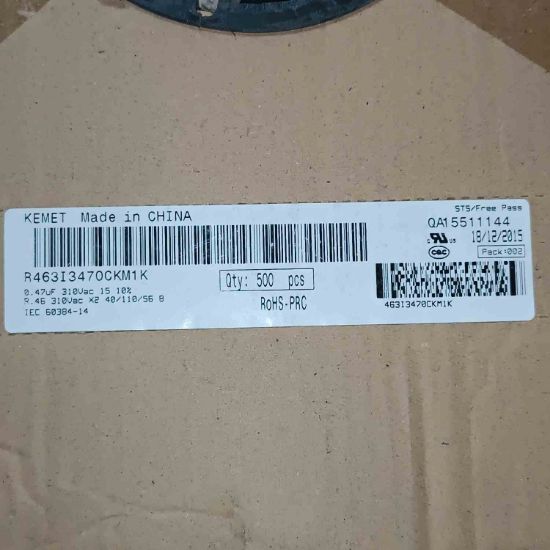 R463I3470CKM1K 470NF 310VAC 15 10%|R.46 KEMET POLYESTER KONDANSATÖR resmi
