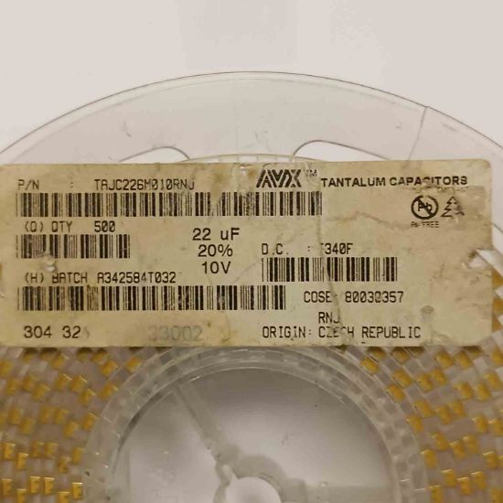 TAJC226M010RNJ 22MF 10V C AVX TANTAL KONDANSATÖR resmi