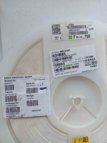 RC06603FR-1075RL 75R 603 YAGEO DİRENÇ resmi