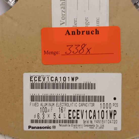 ECEV1CA101WP 100MF 16V 6.3x5.4 PANASONIC SMD KONDANSATÖR resmi