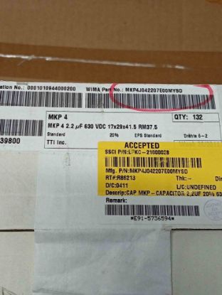 MKP4J042207E00MYSD 2.2MF 630V WIMA POLYESTER KONDANSATÖR resmi