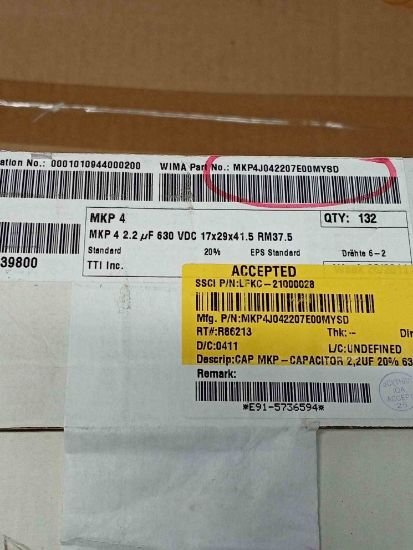 MKP4J042207E00MYSD 2.2MF 630V WIMA POLYESTER KONDANSATÖR resmi