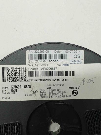 TZMC39-GS08 39V SOD80 VISHAY ZENER DİYOT resmi