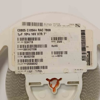 C0805C105K4RAC7800 1MF 16V 805 KEMET SMD SERAMİK KONDANSATÖR resmi