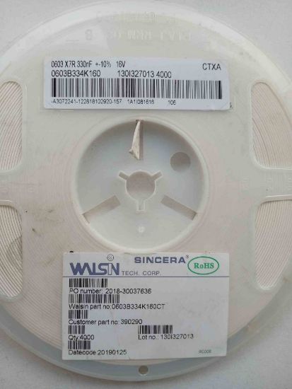0603B334K160  SMD/SMT 0.33uF +-10% 16V  resmi