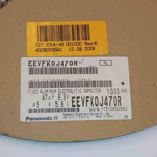 EEVFK0J470R 47MF 6.3V 5x5.8 PANASONIC SMD KONDANSATÖR resmi