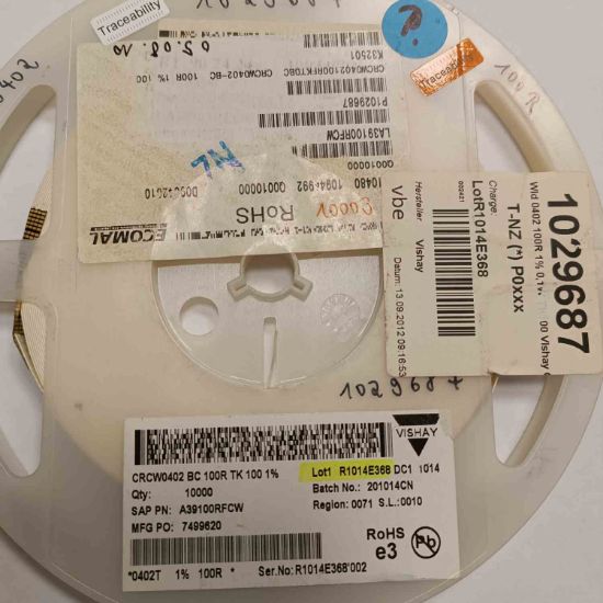 CRCW0402100RFKTDBC 100R 402 VISHAY SMD DİRENÇ resmi