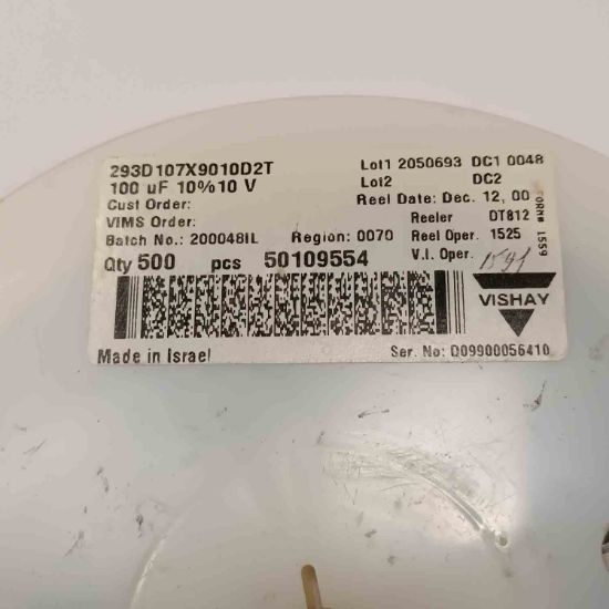 293D107X9010D2T 100MF 10V D VISHAY TANTAL KONDANSATÖR resmi