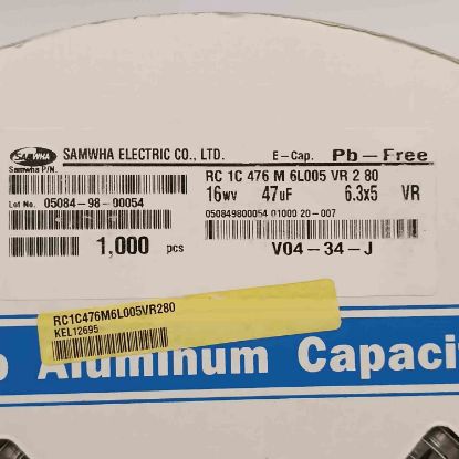 RC1C476M6L005VR280 47MF 16V 6.3x5 SAMWHA SMD KONDANSATÖR resmi