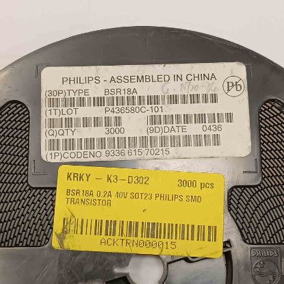BSR18A 0.2A 40V SOT23 PHILIPS SMD TRANSİSTÖR resmi