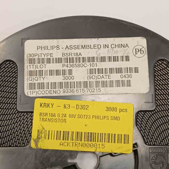 BSR18A 0.2A 40V SOT23 PHILIPS SMD TRANSİSTÖR resmi