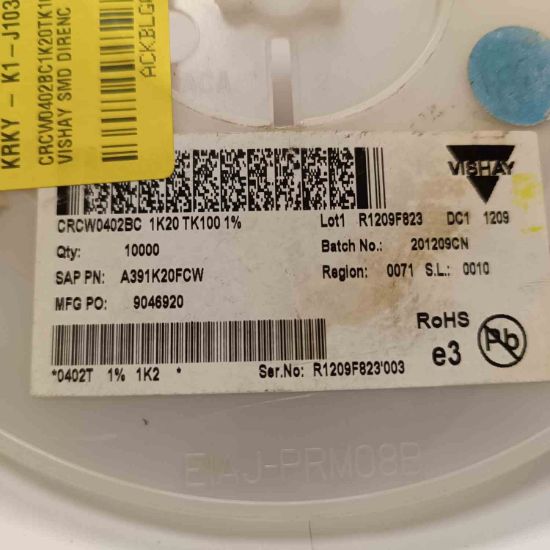 CRCW0402BC1K20TK100 1K2 402 VISHAY SMD DİRENÇ resmi