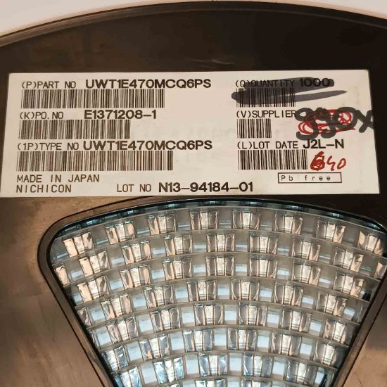 UWT1E470MCQ6PS 47MF 25V NICHICON SMD KONDANSATÖR resmi
