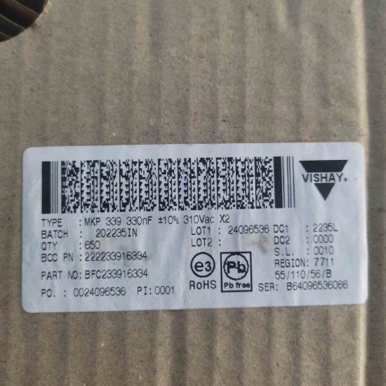 MKP339330NF310VAC 330NF 310V 15mm VISHAY resmi