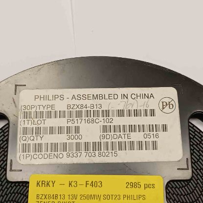 BZX84B13 13V 250MW SOT23 PHILIPS ZENER DİYOT resmi