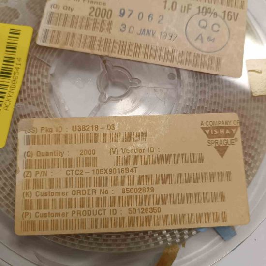 CTC2-105X9016B4T 1MF 16V B VISHAY TANTAL KONDANSATÖR resmi