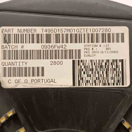 T495D157M010ZTE1007280 150MF 10V D TANTAL KONDANSATÖR resmi