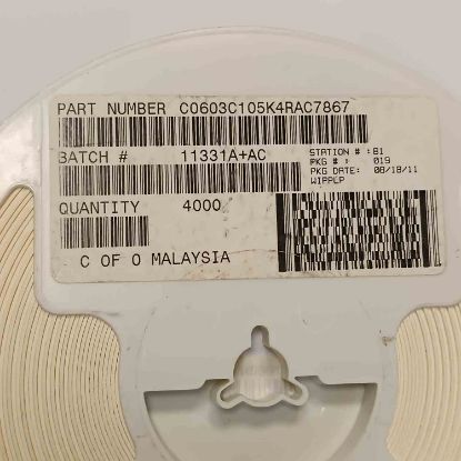C0603C105K4RAC7867 1MF 16V 603 KEMET SMD SERAMİK KONDANSATÖR resmi