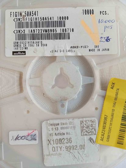 GRM1552C1H150JA01D 150J MURATA resmi