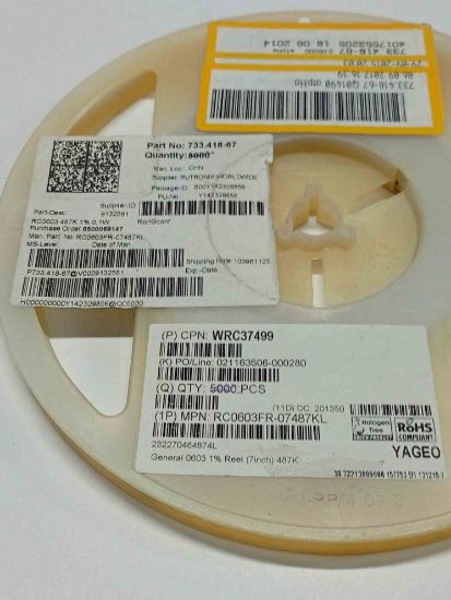 RC0603FR-07487K 487K 603 YAGEO SMD DİRENÇ resmi