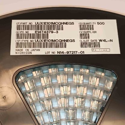 UUX1E101MCQHNEGS 100MF 25V 7.7x10.2 NICHICON SMD KONDANSATÖR resmi