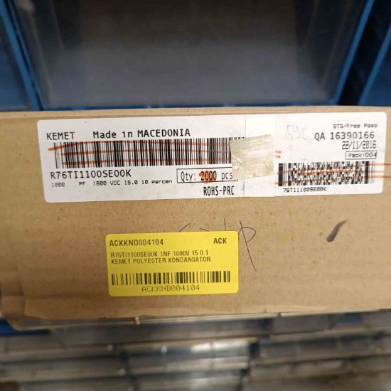 R76TI1100SE00K 1NF 1600V 15 0.1 KEMET POLYESTER KONDANSATÖR resmi