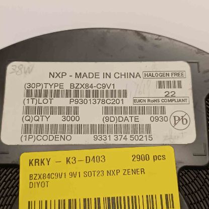 BZX84C9V1 9V1 SOT23 NXP ZENER DİYOT resmi