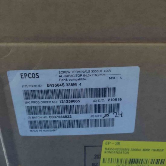 B43564S338M4 3300uf 400V TRİMER KONDANSATÖR resmi