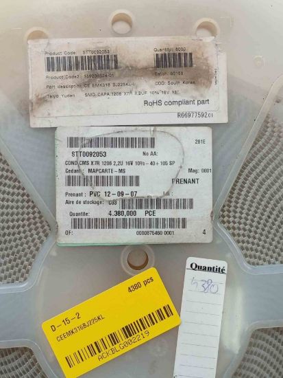 CEEMK316BJ225KL 2.2MF 16V 1206 resmi