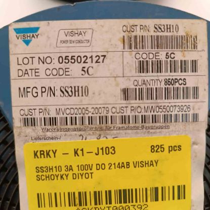 SS3H10 3A 100V DO 214AB VISHAY SCHOYKY DİYOT resmi