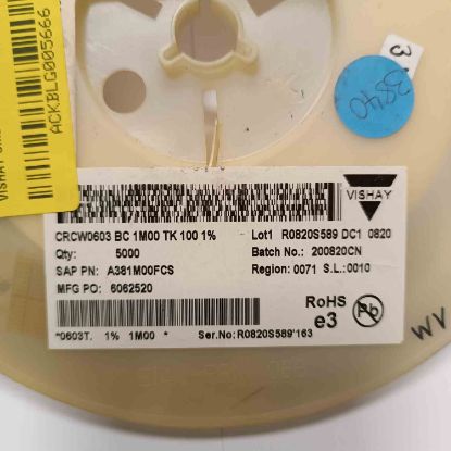 CRCW0603BC1M00TK100 1M8 603 VISHAY SMD DİRENÇ resmi