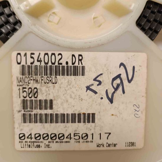 0154002.DR FUSE BOARD MNT 2A 125VAC/VDC SMD STMicroelectronics Sigorta resmi